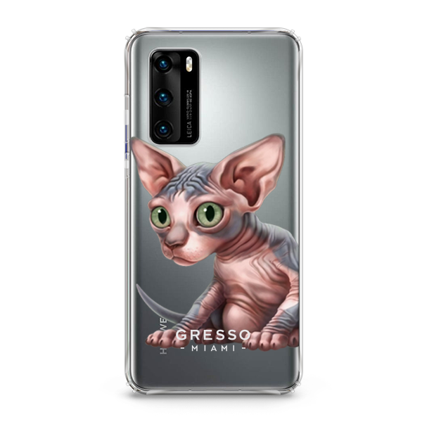 Противоударный чехол для Huawei P40. Коллекция Let’s Be Friends!. Модель Sphynx Kitten..