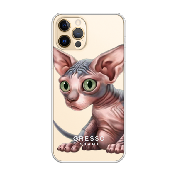 Противоударный чехол для iPhone 12 Pro Max. Коллекция Let’s Be Friends!. Модель Sphynx Kitten..