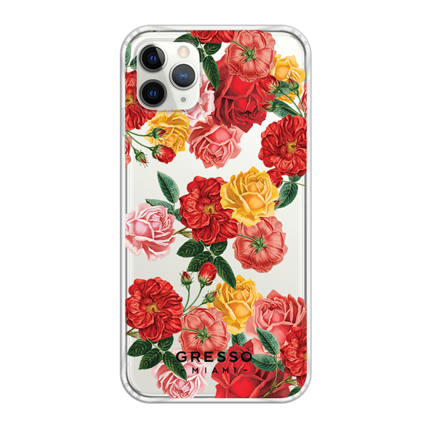 Противоударный чехол для iPhone 11 Pro Max. Коллекция Flower Power. Модель Rose Against Time..