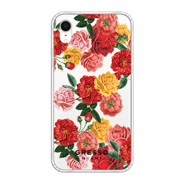 Противоударный чехол для iPhone XR. Коллекция Flower Power. Модель Rose Against Time..