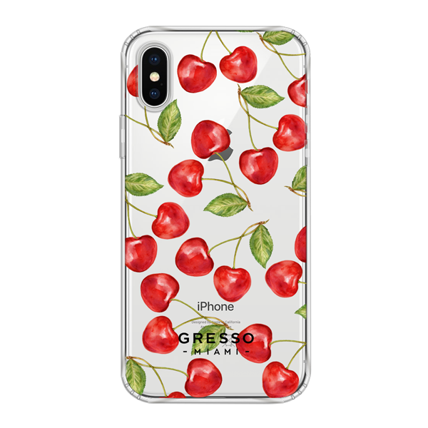 Противоударный чехол для iPhone XS. Коллекция Tutti Frutti. Модель Wild Cherry..