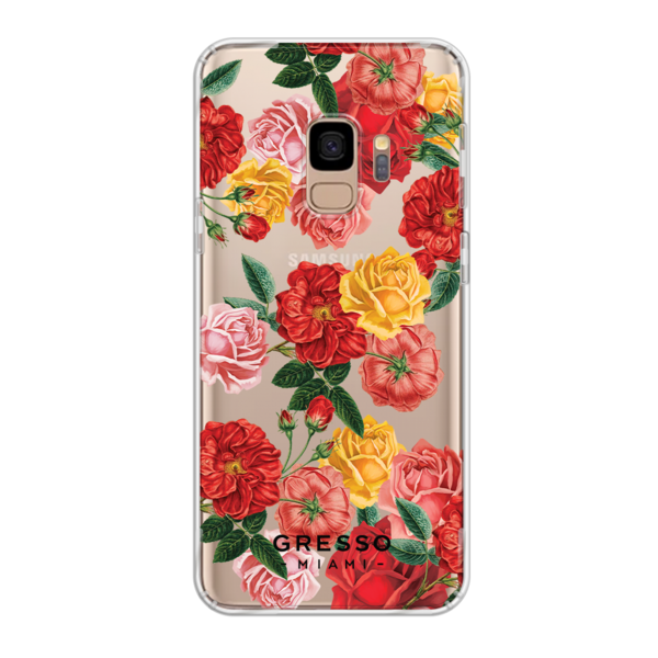 Противоударный чехол для Samsung Galaxy S9. Коллекция Flower Power. Модель Rose Against Time..