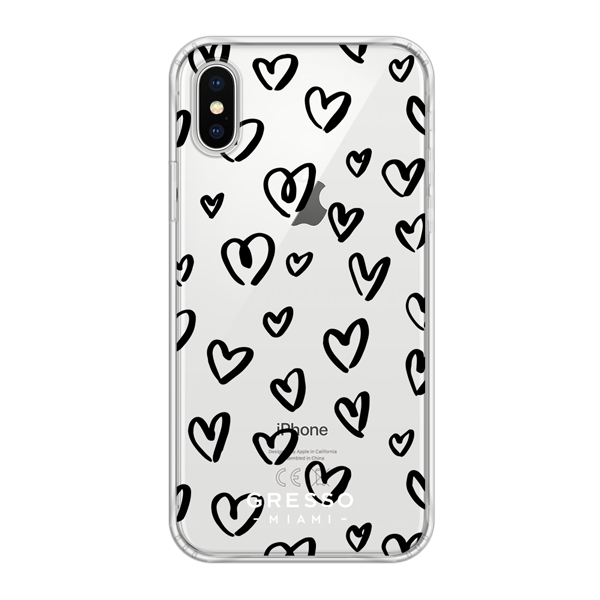 Противоударный чехол для iPhone XS. Коллекция La La Land. Модель Happy Hearts..