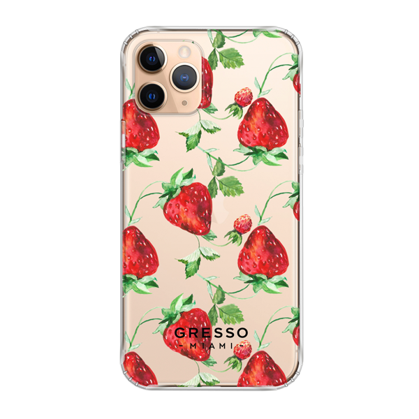 Противоударный чехол для iPhone 11 Pro. Коллекция Tutti Frutti. Модель Strawberry Margarita..
