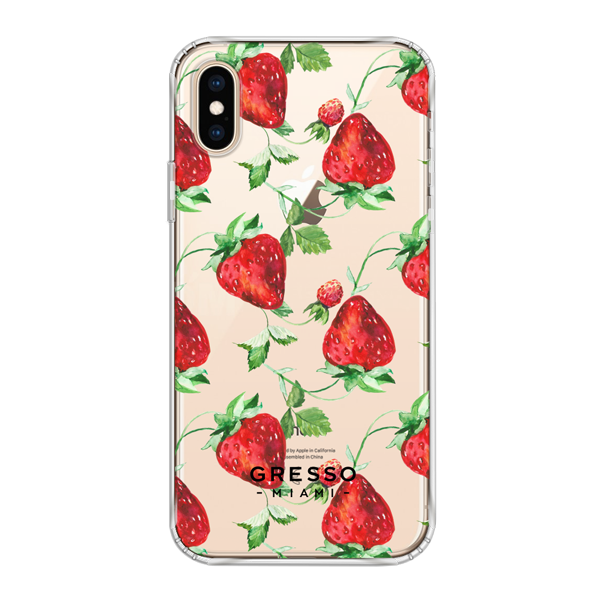 Противоударный чехол для iPhone XS Max. Коллекция Tutti Frutti. Модель Strawberry Margarita..