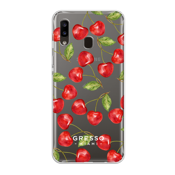 Противоударный чехол для Samsung Galaxy A20. Коллекция Tutti Frutti. Модель Wild Cherry..