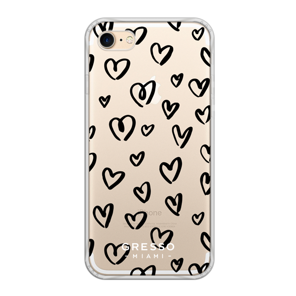 Противоударный чехол для iPhone 7. Коллекция La La Land. Модель Happy Hearts..
