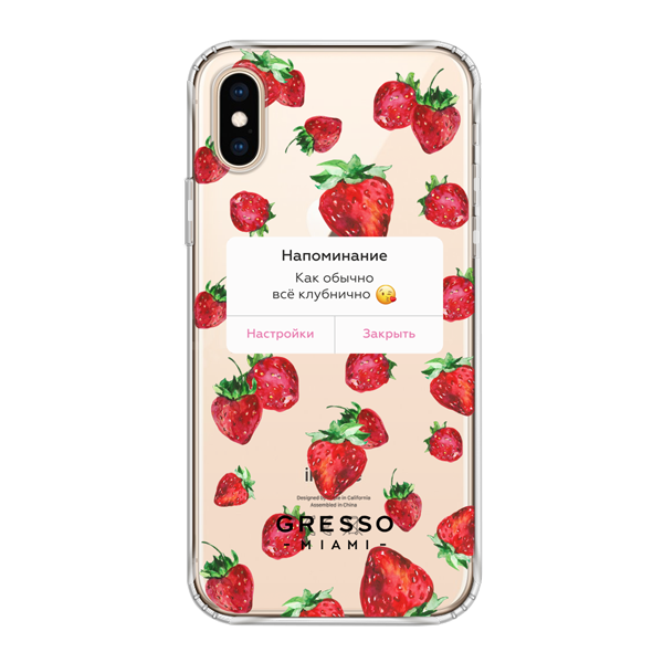 Противоударный чехол для iPhone XS Max. Коллекция Tutti Frutti. Модель Kiss Kiss..