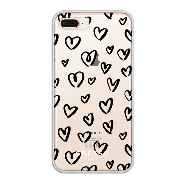 Противоударный чехол для iPhone 8 Plus. Коллекция La La Land. Модель Happy Hearts..