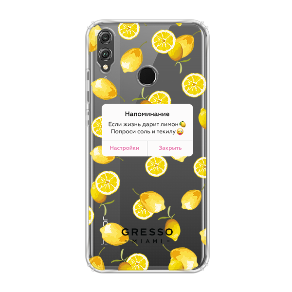 Противоударный чехол для Honor 8X. Коллекция Tutti Frutti. Модель Tequila  Lime..