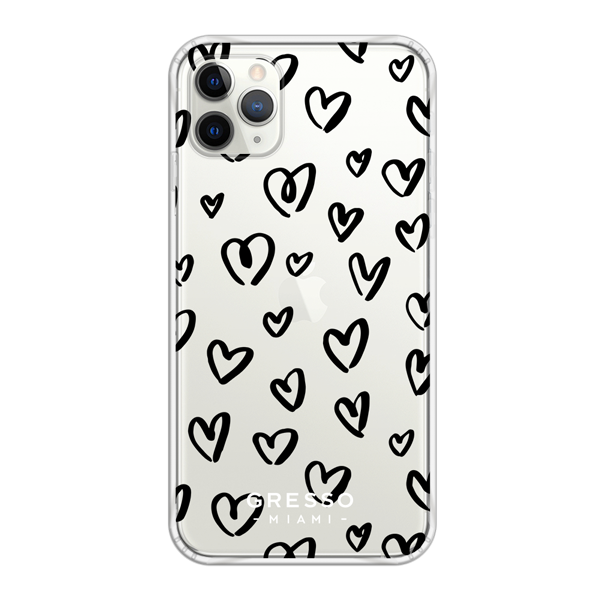 Противоударный чехол для iPhone 11 Pro Max. Коллекция La La Land. Модель Happy Hearts..