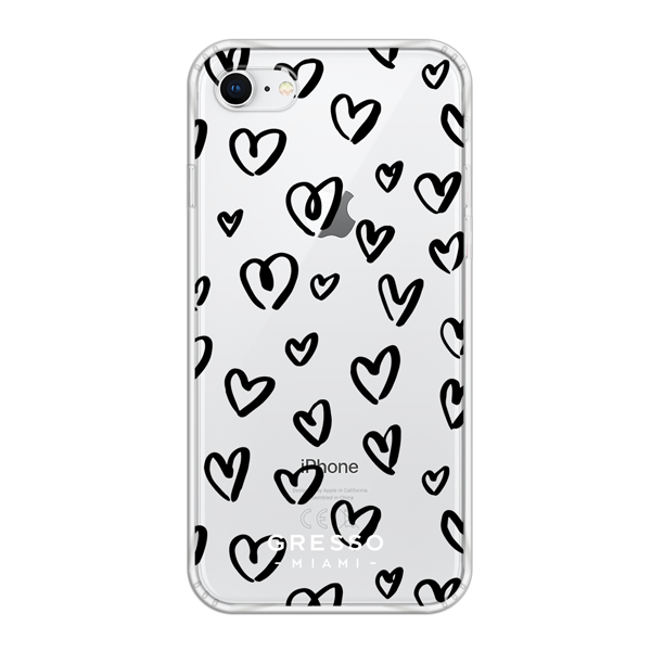 Противоударный чехол для iPhone 8. Коллекция La La Land. Модель Happy Hearts..
