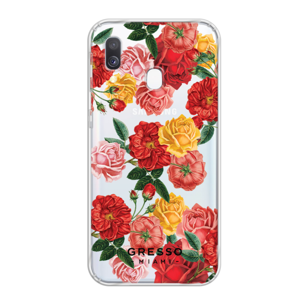 Противоударный чехол для Samsung Galaxy A40. Коллекция Flower Power. Модель Rose Against Time..