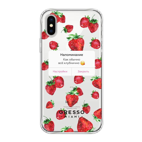 Противоударный чехол для iPhone XS. Коллекция Tutti Frutti. Модель Kiss Kiss..