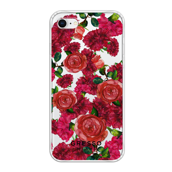 Противоударный чехол для iPhone 8. Коллекция Flower Power. Модель Formidably Red..