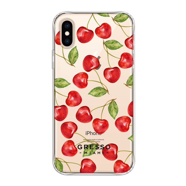 Противоударный чехол для iPhone XS Max. Коллекция Tutti Frutti. Модель Wild Cherry..