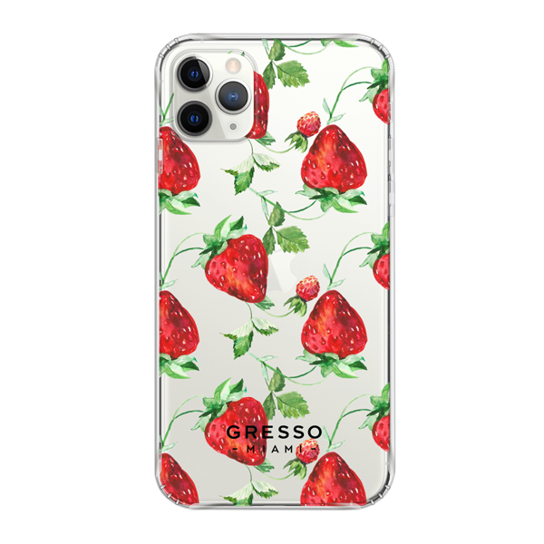 Противоударный чехол для iPhone 11 Pro Max. Коллекция Tutti Frutti. Модель Strawberry Margarita..