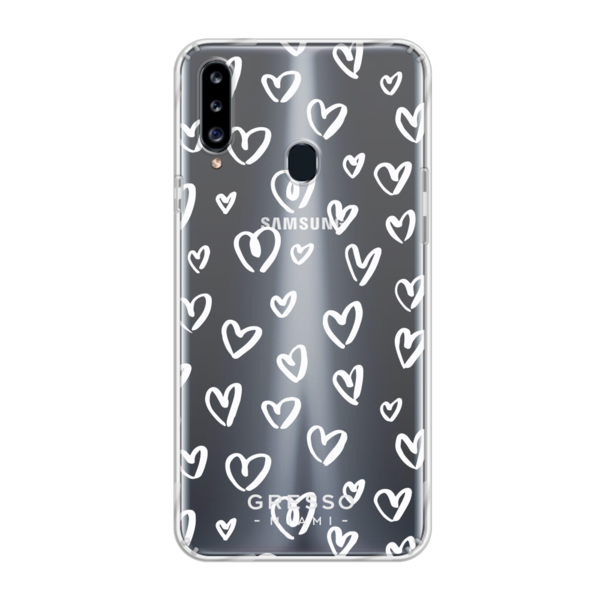 Противоударный чехол для Samsung Galaxy A20s. Коллекция La La Land. Модель Happy Hearts..