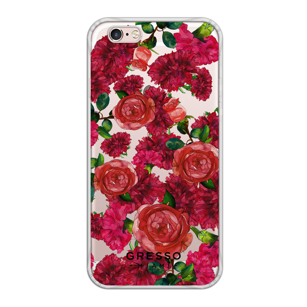 Противоударный чехол для iPhone 6/6S. Коллекция Flower Power. Модель Formidably Red..