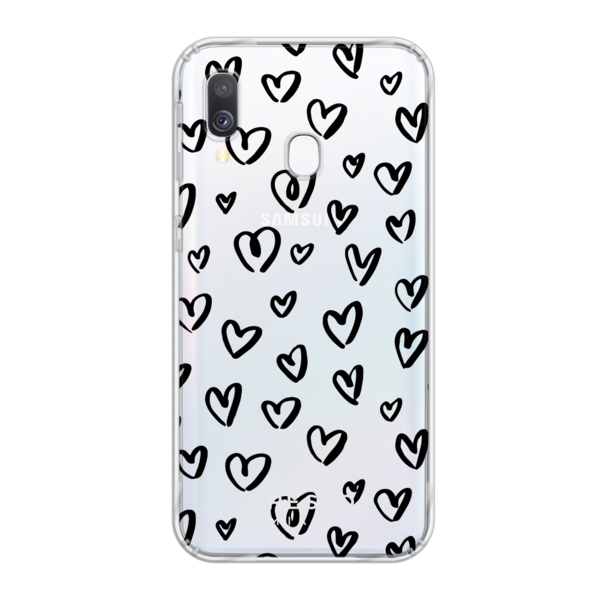 Противоударный чехол для Samsung Galaxy A40. Коллекция La La Land. Модель Happy Hearts..