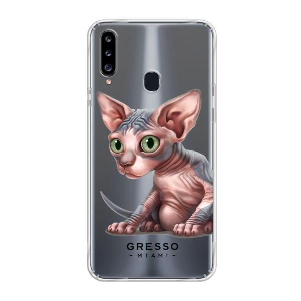 Противоударный чехол для Samsung Galaxy A20s. Коллекция Let’s Be Friends!. Модель Sphynx Kitten..
