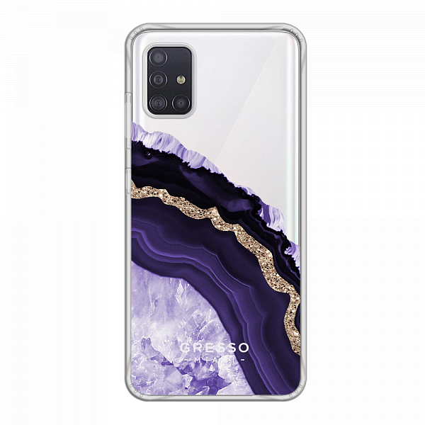 Противоударный чехол для Samsung Galaxy A51. Коллекция Drama Queen. Модель Ultraviolet Agate..