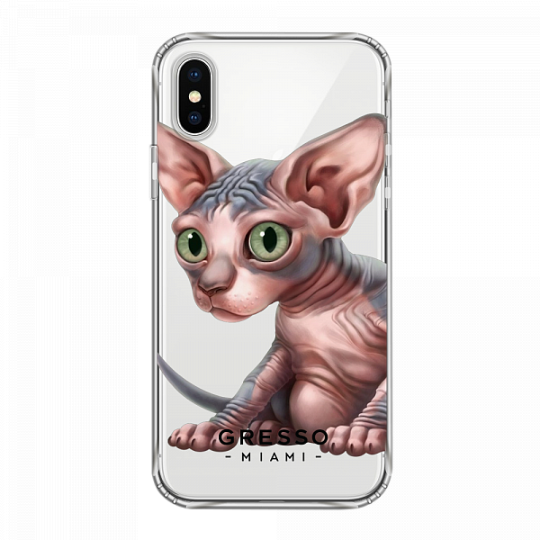 Противоударный чехол для iPhone XS. Коллекция Let’s Be Friends!. Модель Sphynx Kitten..