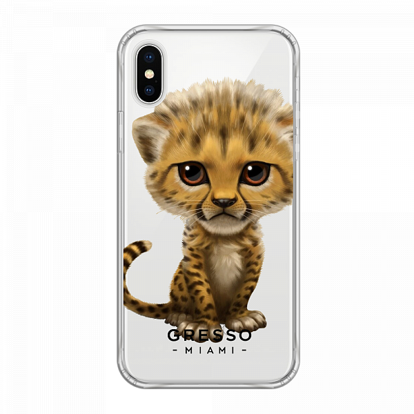 Противоударный чехол для iPhone X. Коллекция Let’s Be Friends!. Модель Cheetah..