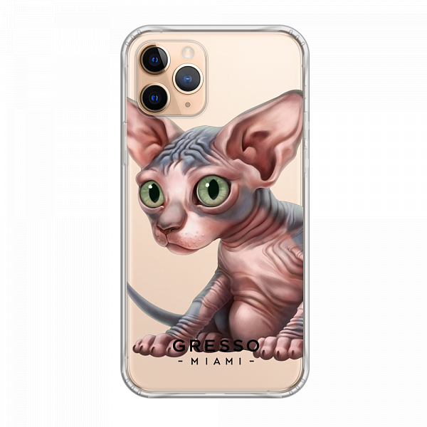 Противоударный чехол для iPhone 11 Pro. Коллекция Let’s Be Friends!. Модель Sphynx Kitten..