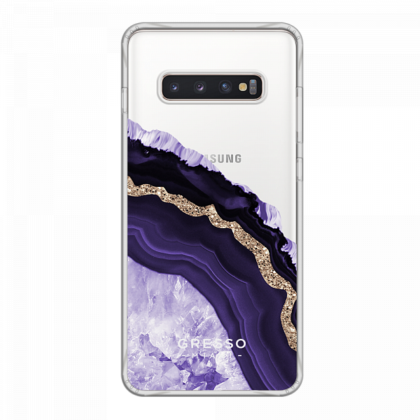Противоударный чехол для Samsung Galaxy S10 Plus. Коллекция Drama Queen. Модель Ultraviolet Agate..
