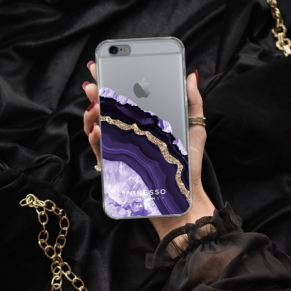 Противоударный чехол для iPhone 6/6S. Коллекция Drama Queen. Модель Ultraviolet Agate..