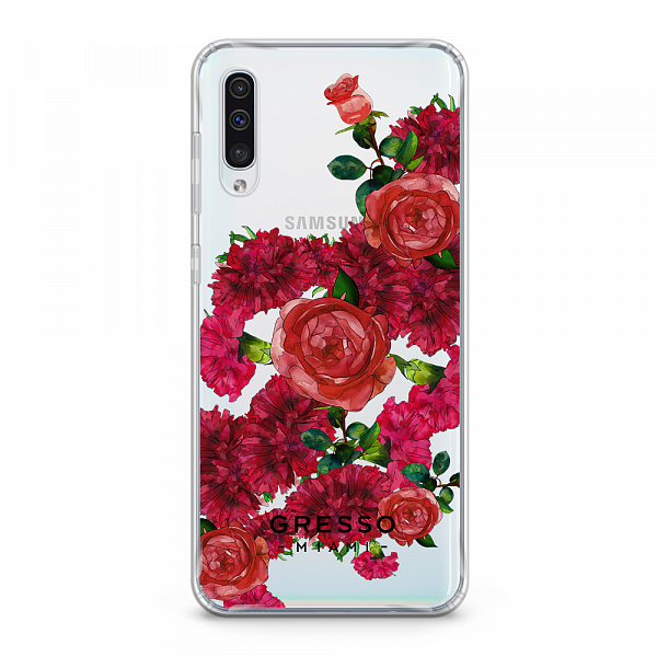 Противоударный чехол для Samsung Galaxy A50. Коллекция Flower Power. Модель Moulin Rouge..