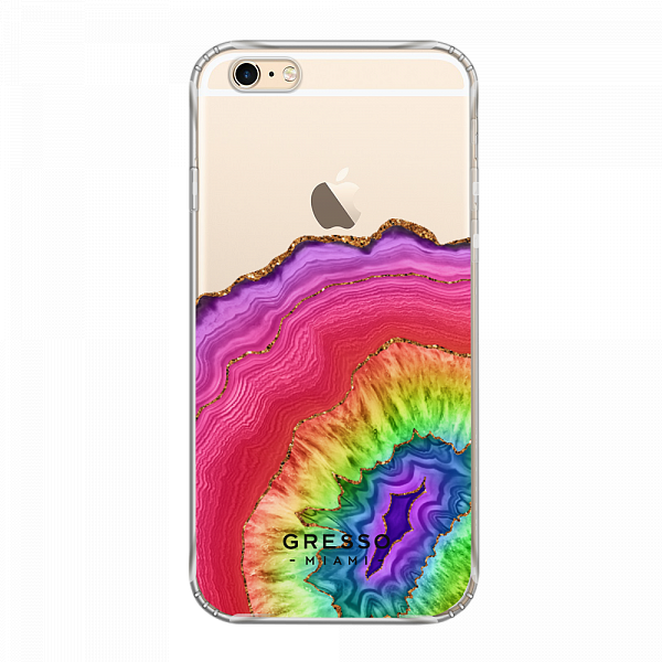 Противоударный чехол для iPhone 6 Plus/6S Plus. Коллекция Drama Queen. Модель Rainbow Agate..