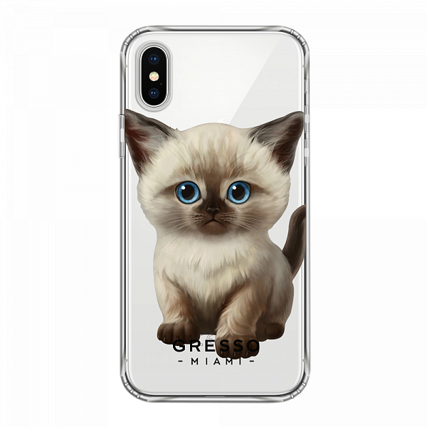 Противоударный чехол для iPhone XS. Коллекция Let’s Be Friends!. Модель Siamese Kitten..