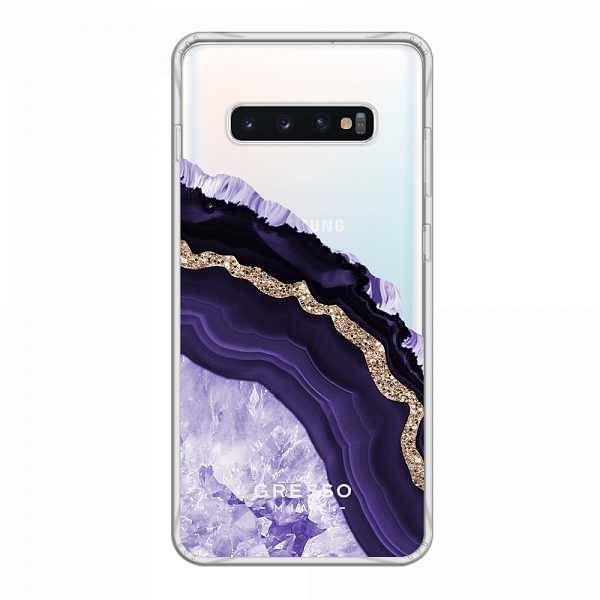 Противоударный чехол для Samsung Galaxy S10. Коллекция Drama Queen. Модель Ultraviolet Agate..
