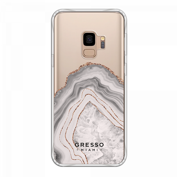 Противоударный чехол для Samsung Galaxy S9. Коллекция Drama Queen. Модель White Agate..