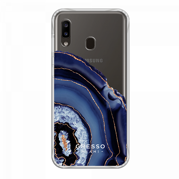 Противоударный чехол для Samsung Galaxy A20. Коллекция Drama Queen. Модель Blue Agate..