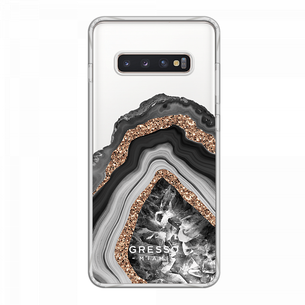 Противоударный чехол для Samsung Galaxy S10 Plus. Коллекция Drama Queen. Модель Black Agate..