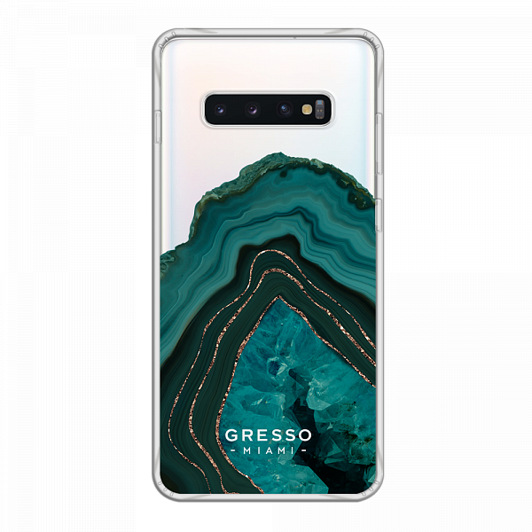 Противоударный чехол для Samsung Galaxy S10. Коллекция Drama Queen. Модель Green Agate..