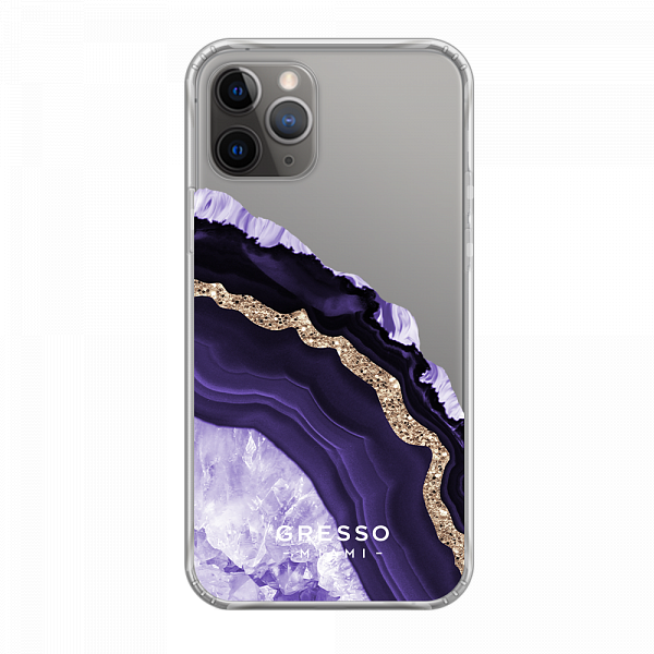 Противоударный чехол для iPhone 11 Pro. Коллекция Drama Queen. Модель Ultraviolet Agate..