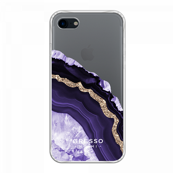 Противоударный чехол для iPhone 8. Коллекция Drama Queen. Модель Ultraviolet Agate..