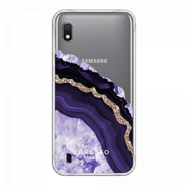 Противоударный чехол для Samsung Galaxy A10. Коллекция Drama Queen. Модель Ultraviolet Agate..