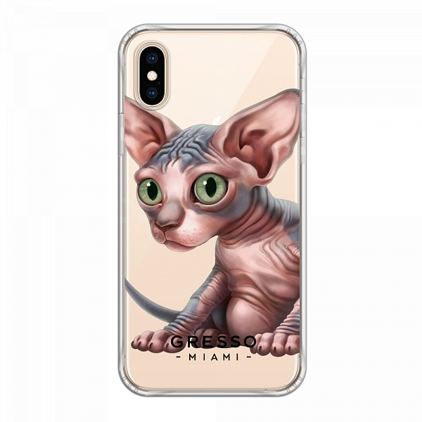 Противоударный чехол для iPhone XS Max. Коллекция Let’s Be Friends!. Модель Sphynx Kitten..