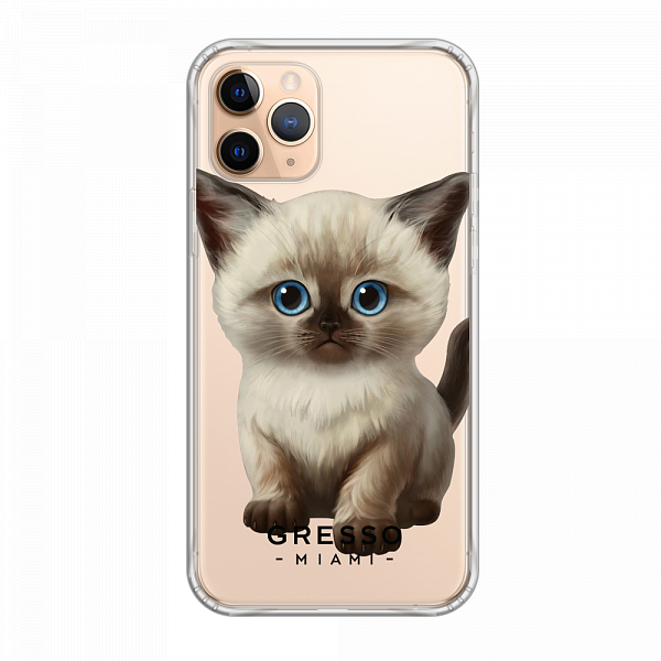 Противоударный чехол для iPhone 11 Pro. Коллекция Let’s Be Friends!. Модель Siamese Kitten..
