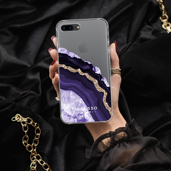 Противоударный чехол для iPhone 7 Plus. Коллекция Drama Queen. Модель Ultraviolet Agate..