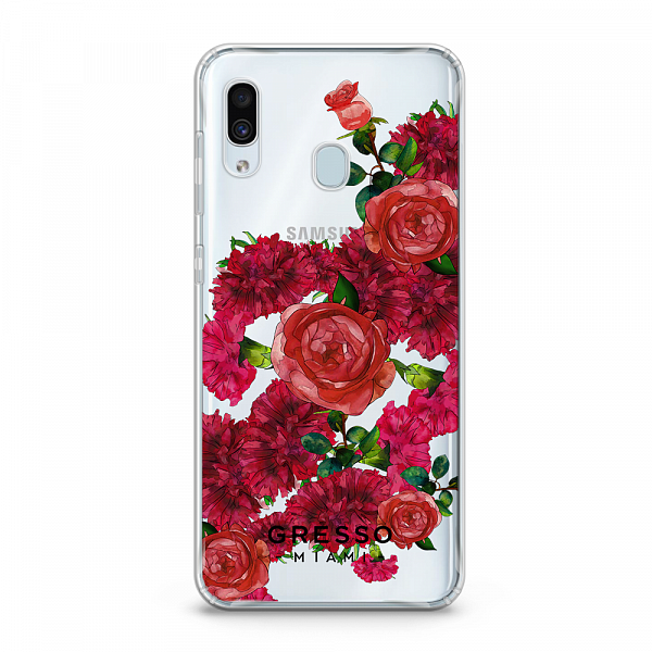 Противоударный чехол для Samsung Galaxy A30. Коллекция Flower Power. Модель Moulin Rouge..