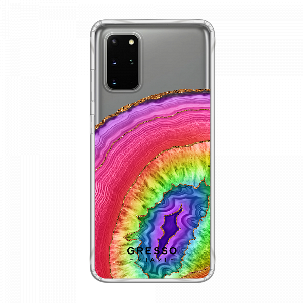 Противоударный чехол для Samsung Galaxy S20 Plus. Коллекция Drama Queen. Модель Rainbow Agate..