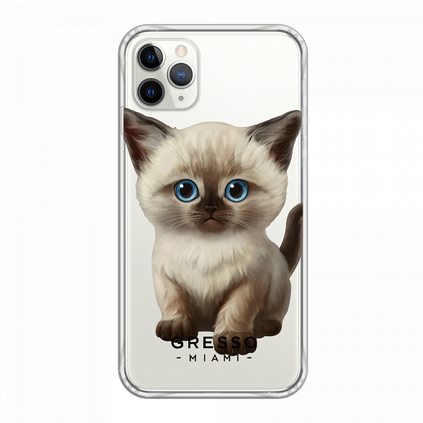 Противоударный чехол для iPhone 11 Pro Max. Коллекция Let’s Be Friends!. Модель Siamese Kitten..