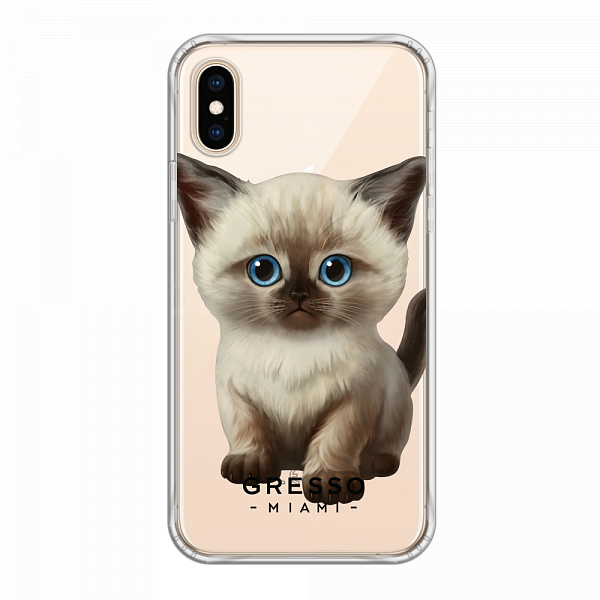 Противоударный чехол для iPhone XS Max. Коллекция Let’s Be Friends!. Модель Siamese Kitten..
