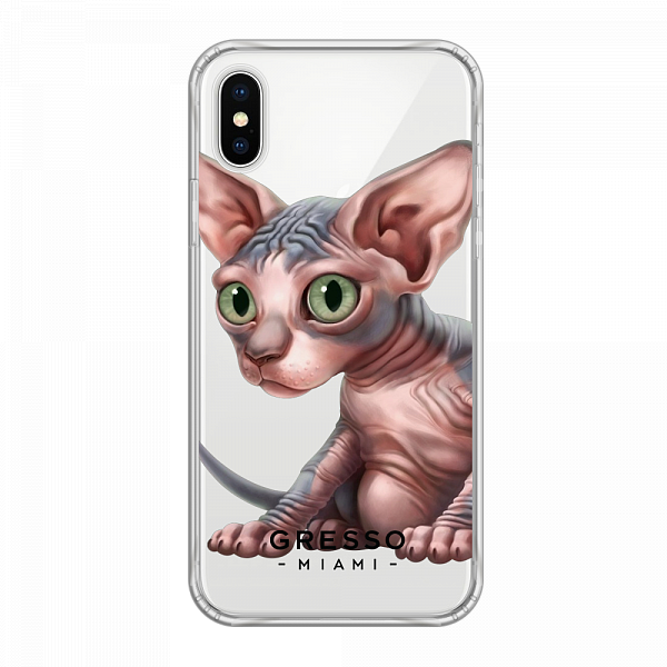 Противоударный чехол для iPhone X. Коллекция Let’s Be Friends!. Модель Sphynx Kitten..